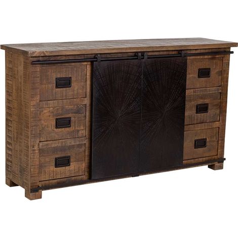 Aparador de madera marrón 160x42x92h cm (1/5)