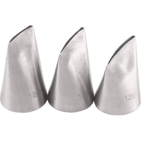 CCYKXA Set of 3 rose-shaped stainless steel piping nozzles