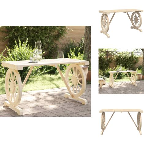 Table de jardin 115x55x65 cm bois de sapin massif - Table De Jardin - Table Extérieure - Table En Bois - Table Ronde - Mobilier De Jardin (1/5)