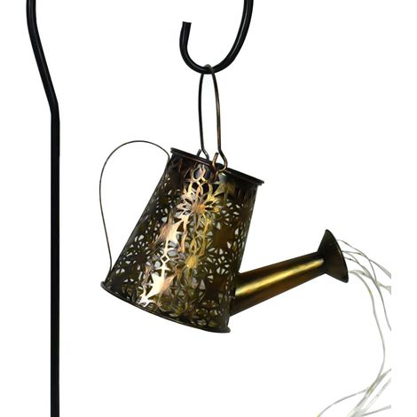 Arrosoir Décoratif Solaire - Lampe Extérieure Étanche en Métal Rétro - Pour Jardin Terrasse Chemin Balcon Intérieur - 1 Pièce (1/5)