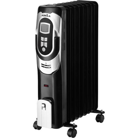 Radiador Aceite Confort 2000w 9elementos Negro/plata 3pote Termost.reg. Temporizador,ruedas Luz Ind. 62x41,5x24cm (1/3)