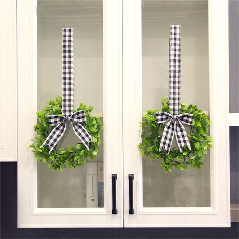 Guirlande Décorative Bois De Buis - 54 x 22 cm - Pour Armoires De Cuisine Porte Fenêtre Intérieur Extérieur - 6 Pièces (1/5)
