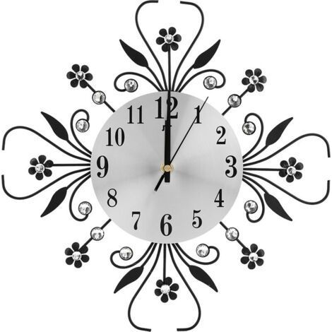 Clock, Elegant Flower Shaped Wall Clock Hanging on Wall for Home, Study, Bedroom and Living Room (1/4)