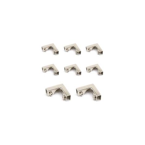 8 Pcs Pinces Verre en Métal,Bretelles de Coin, Alliage D'aluminium Supports de Verre pour le Réservoir de Poisson D'aquarium,Armoire, Adapté au Verre ou en Panneau D'épaisseur de 8-12mm (1/5)