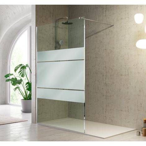 Paroi de douche fixe FRESH verre sérigraphié 90 cm