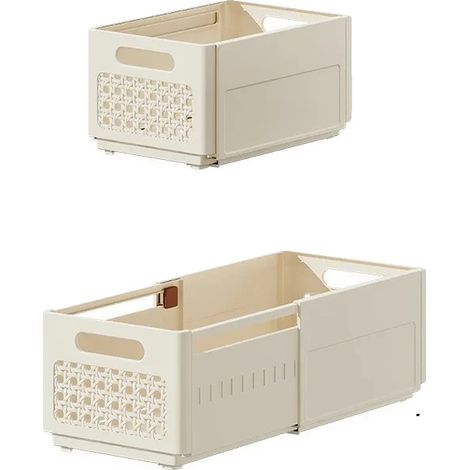Organizador de ropa, diseño expandible, material ecológico, juego de 3 piezas - Beige - Mediano (1/2)