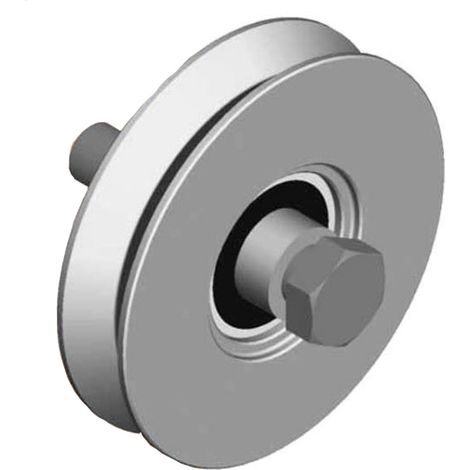 Roue-guide à gorge triangulaire GUITEL 4321002 Ø100 mm 750 kg Acier argenté