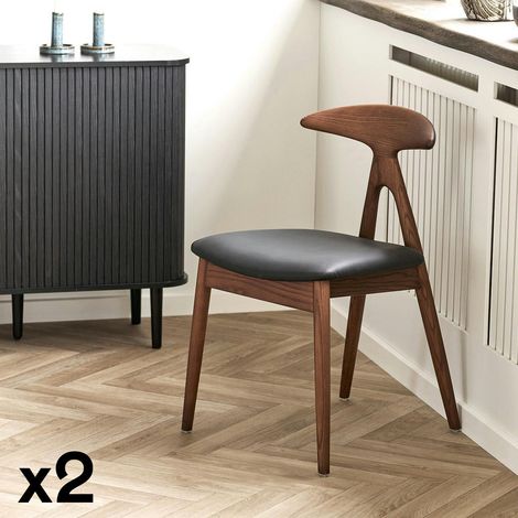 Chaise design en bois foncé (lot de 2) ESCARRILLA (1/5)