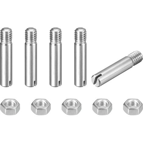 5pcs Goupilles Cylindriques avec Écrou, M4x20mm Goujon Cylindrique Fendu Fileté Externe 304 Acier Inoxydable Industriel Mécanique Chevilles Support d'Étagère Tige Fixation Meubles (1/5)