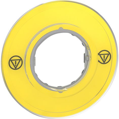 etiquette - arret d'urgence - jaune - sans texte - schneider electric zby9121