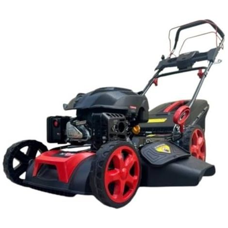 Cortacésped Gasolina 200cc 51cm autopropulsado, mulching, saco 65L, chasis reforzado, tracción trasera, corte profesional
