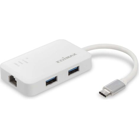 EDIMAX USB 3.0 Netzwerkadapter EU-4308, USB-C, 3-Port Hub (1/5)