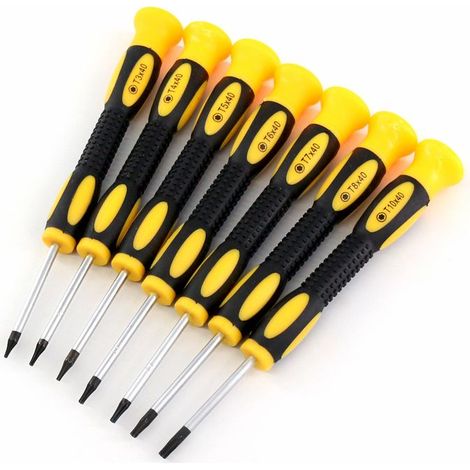 7 pcs,Tournevis/Étoiles/Magnétiques Professionnels de Précision,T3 T4 T5 T6 T7 T8 T10 (1/4)