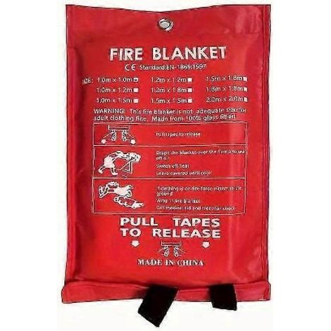 Couverture anti-feu d'urgence, ignifugée, idéale pour la maison, la cuisine, l'école, le barbecue, la voiture et le bureau, couverture anti-feu en fibre de verre 40 x 40 (1/4)