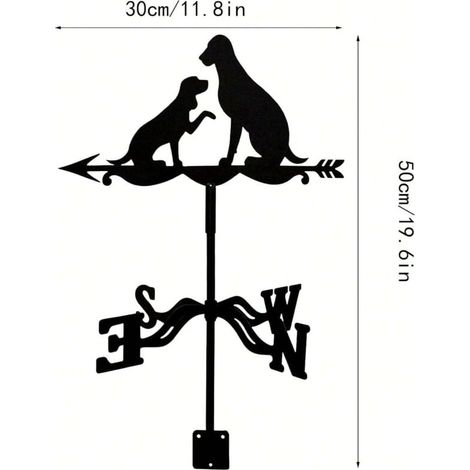 Deux Chiens Indicateur de Direction du Vent Décoration de Jardin Bannière Tapisserie Décoration de Chambre Drapeau (1/4)