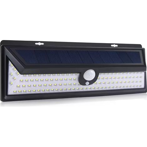 Solar-Wandleuchte mit 118 LEDs, induktionsgesteuert, für den Außenbereich, Gartenbeleuchtung, weißes Licht