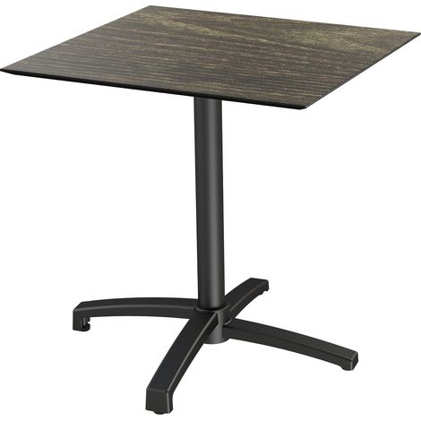 Table de bistrot X Cross avec piètement noir + plateau HPL 70x70 cm - Veba (1/5)