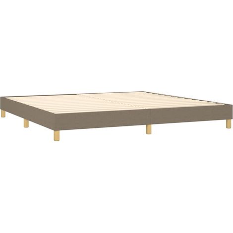 Somier de láminas con patas estructura de cama 200x200 cm tela color topo TDL0206928 (1/5)