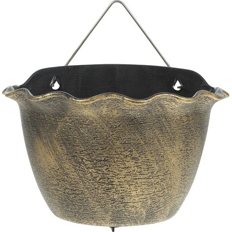 Jardinière suspendue Kisangel Golden Balcony, fixation murale pratique en plastique et métal (1/5)
