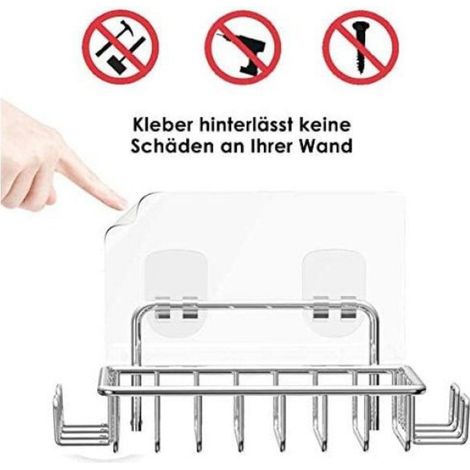 Porte-Savon - Acier Inoxydable 304 - Murale Sans Perçage - Pour Douche - 1 Pièce (1/5)