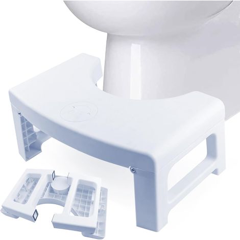 Tabouret de Toilette Pliable, Marche Pied Toilette Adulte WC physiologique, Repose Pied Toilette Pliable antidérapant pour Salle Bain Anti Constipation pour Adultes et Enfants (1/5)