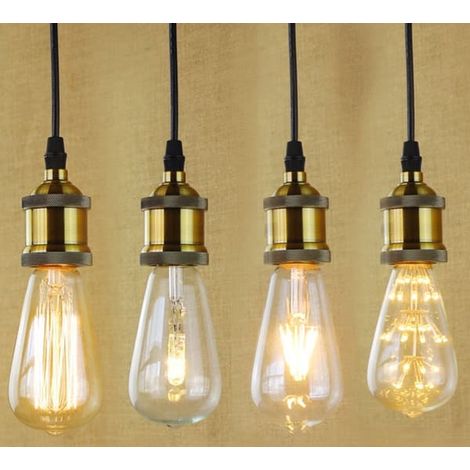 Ecleanfy - Lampe de fenêtre avec câble de 80 cm, douille E27/puissance max. 60 watts, lot de 4 (1/3)