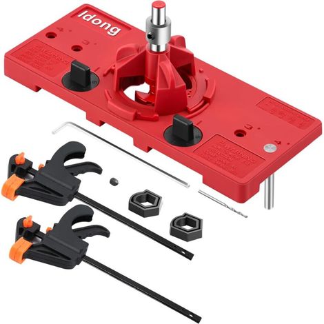 Gabarit de perçage pour charnières de 35 mm, gabarit pour charnières invisibles, outil de poinçonnage pour le travail du bois, adapté aux portes de meubles à cadre.-Crezuo