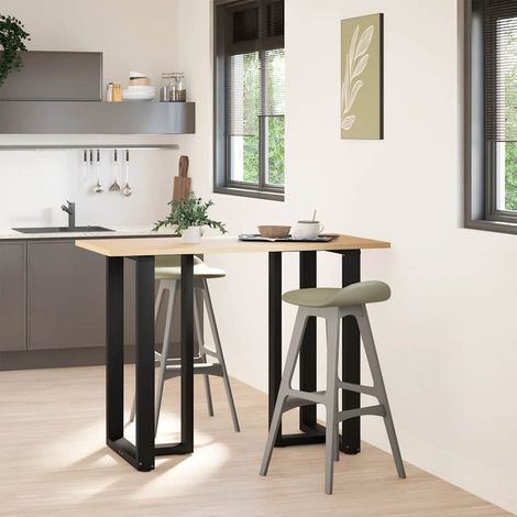 vidaXL Patas para mesa de bar en forma de T (2 unidades), color negro, 60 x 35 x (100-101) cm, acero (1/2)