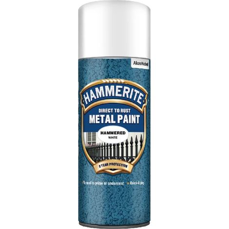 Hammerite Direct-to-Rust Hammered Finish White Aerosol Spray Paint - 400ml (1/5)