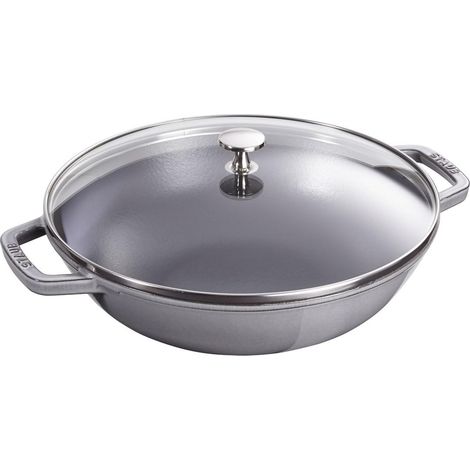 Staub Specialities Wok Fonte Émaillée Gris Graphite 30 cm