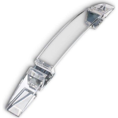 Maniglia ad arco trasparente con inserti cromati 230x24x30mm - 046B Sagittario