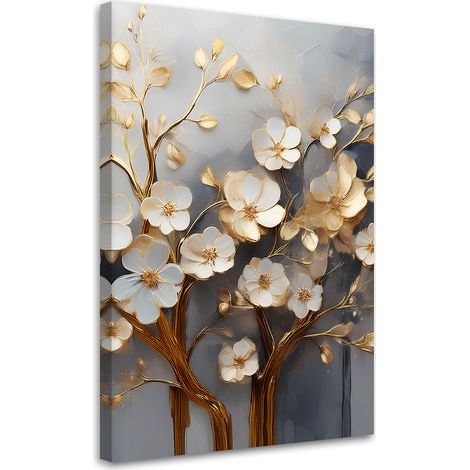 Tableau déco Arbre Magnolia Abstraction Or 40x60 (1/5)