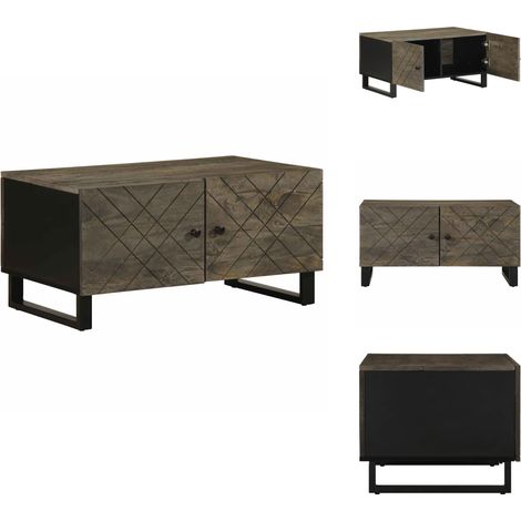 Table basse noir 80x50x40 cm bois massif de manguier - Table Basse - Tables Basses - Table Latérale - Bout De Canapé (1/5)
