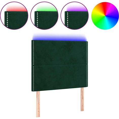 Maison Exclusive - Testiera a LED Verde Scuro 90x5x118/128 cm in Velluto