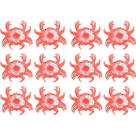 Lot de 12 porte-boissons flottants en forme de crabe, sous-verres gonflables, jouets de bain amusants pour l'été et la piscine (1/5)
