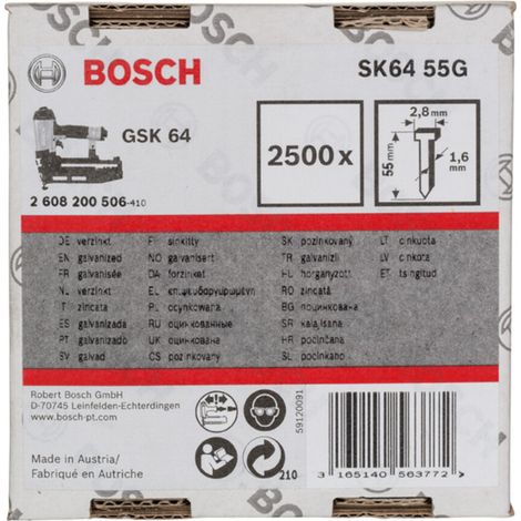 Bosch Senkkopf-Stift SK64 55G 1,6 mm 55 mm verzinkt 2500 Stk