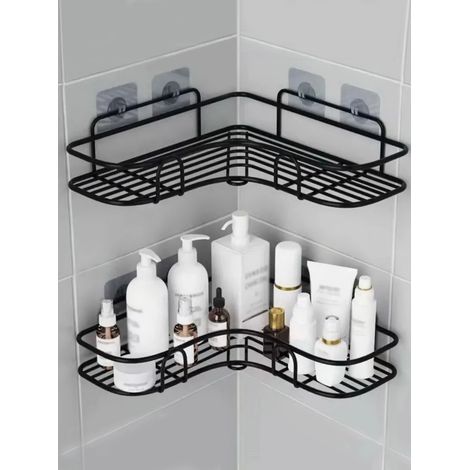 (2 pièces) Étagère de salle de bain, porte-savon de douche, étagère de rangement triangulaire sans perçage pour salle de bain et cuisine, étagère de douche, porte-shampoing (1/5)
