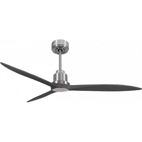 Tenerife Ring - Super destratificateur et ventilateur DC 166 cm  Chrome pales bois noir sans Lumière 30 à 60 m²