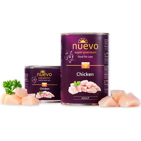Nuevo Super Premium Cibo umido per gatti in lattina al pollo 400g