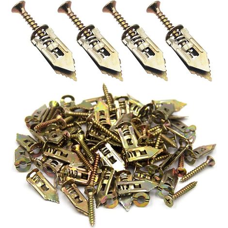 120pcs vis d'ancrage auto-perceuses pour cloisons sèches, Kit d'ancrage pour marteau, fixations pour plaques de plâtre zinguées (1/5)