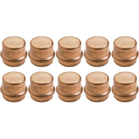 Lot de 10 raccords cuivre à sertir Bouchon Femelle Ø18 (1/2)