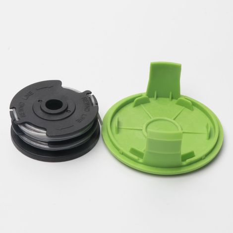 Compatible avec les tondeuses Greenworks : Kit de capuchon de bobine gris 2900719 — Accessoire pour fil de coupe-bordures et tondeuse à gazon, G