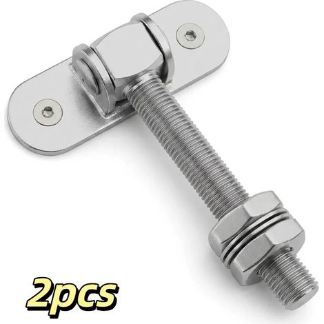 (Argent) Lot de 2 charnières de portail à boulon en J, capacité de charge de 500 kg, résistantes à la rouille, à roulement à billes et à la corrosion. (1/5)