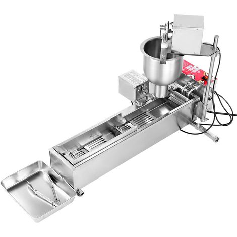 Professionelle automatische Donutmaschine, 90 Stück/Stunde, elektrische Fritteuse aus Edelstahl, 3 Formen, automatische Zählung. (1/5)