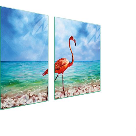 Glasplatte und Schneidebrett 100x52 Flamingo (1/5)