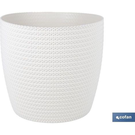 Pack de 5 pots tressés beige en polypropylène Ø 215 x 185 mm (1/4)