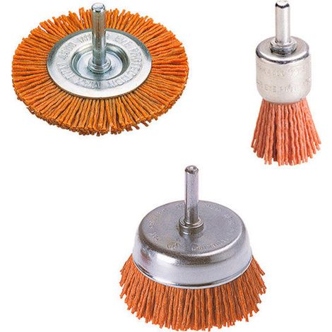 Ensemble de brosses métalliques Wolfcraft - Fil recouvert de nylon [3 pièces]