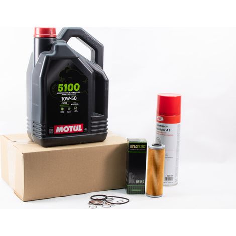 Kit Entretien Vidange Standard pour KTM DUKE 790 de 2018 à 2024 - MOTUL 5100 10W50 4L