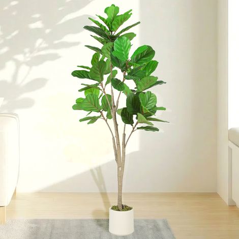 150cm Realistic Artificial Ficus Tree for Home Decor - Lifelike Green Indoor Plant