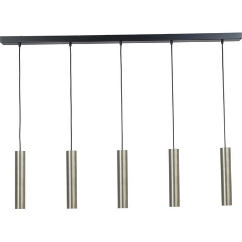 Lampe suspendue pour table à manger Run Cylindres en acier inoxydable à 5 lumières - 2381-05-37-130-5